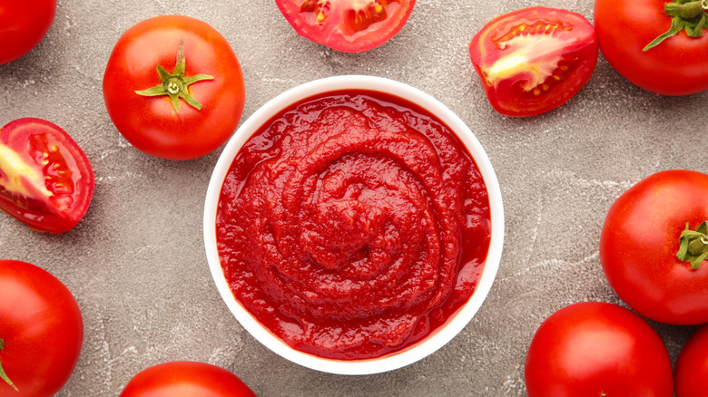 Tomato passata in a bowl