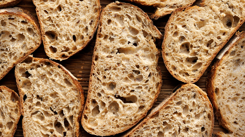 airy sourdough slices