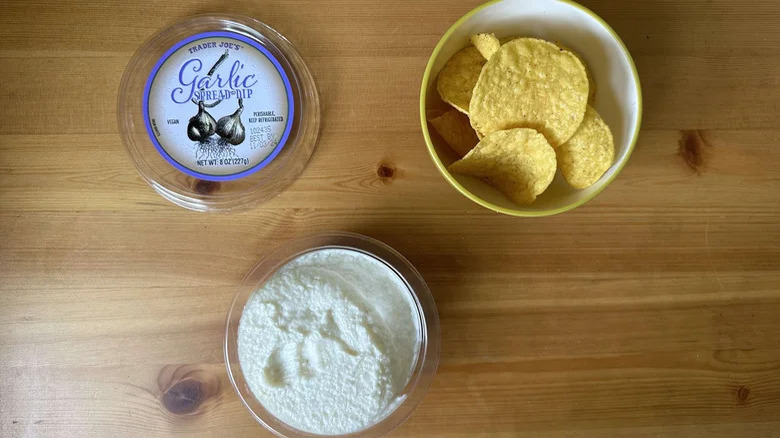 Trader Joe's Garlic spread-dip with chips