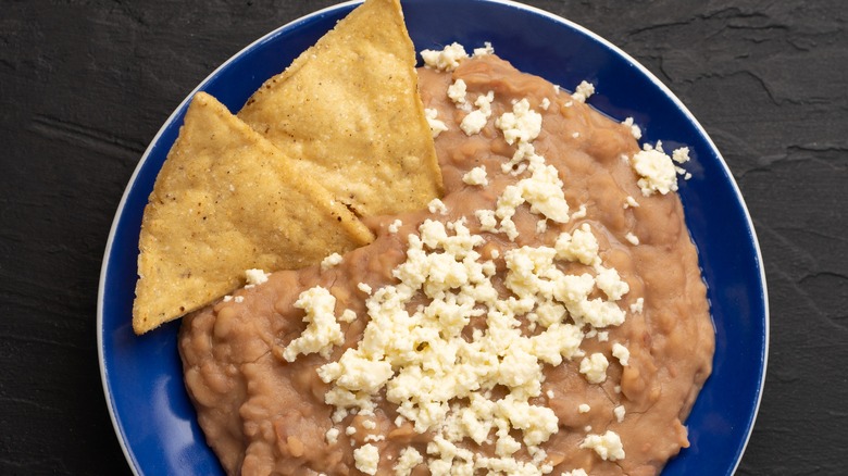 Bowl of refried beans