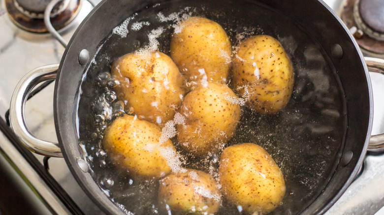 potatoes boiling in water