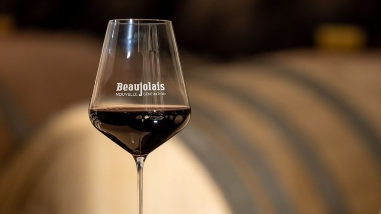 Glass of Beaujolais wine