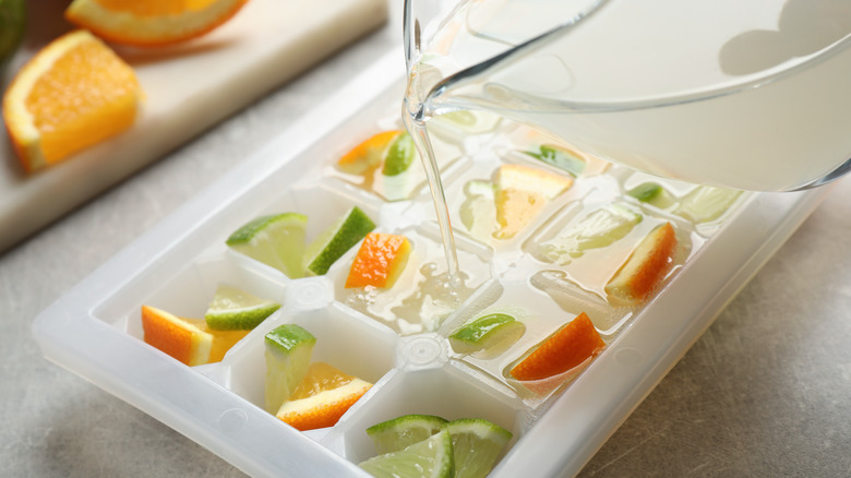 Oranges and limes ice cubes