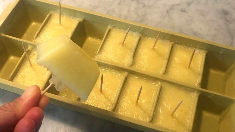 Mini popsicles with toothpicks