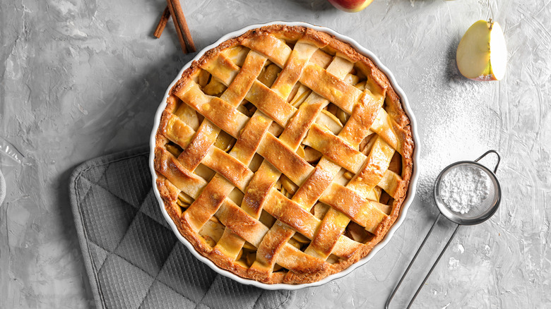 Apple pie with lattice crust