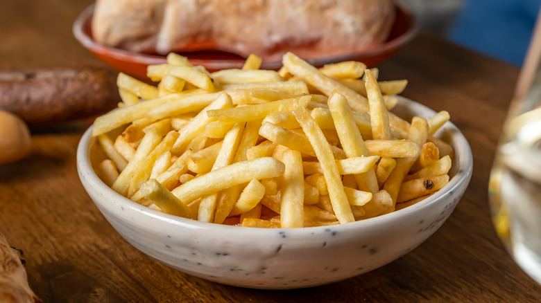 French fries in white bowl