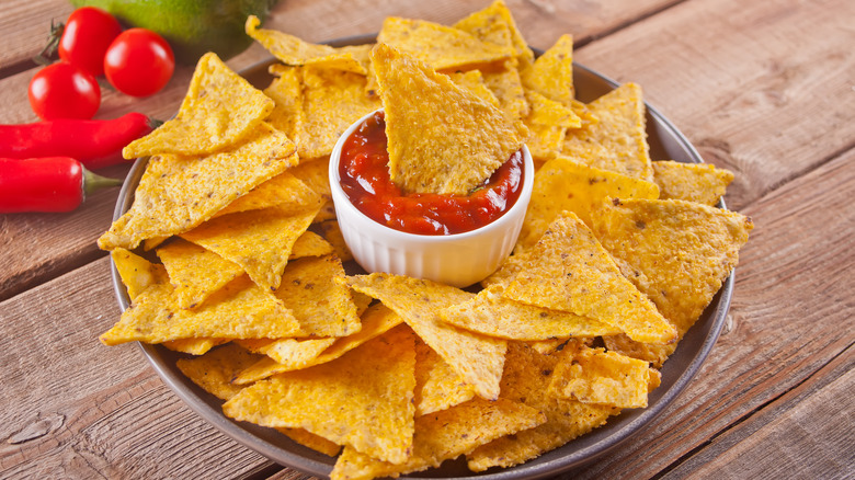 tortilla chips with salsa