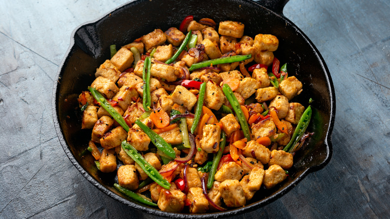 stir fry in cast iron pan