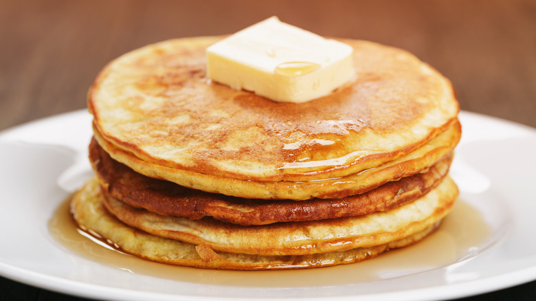 Pancake stack on plate