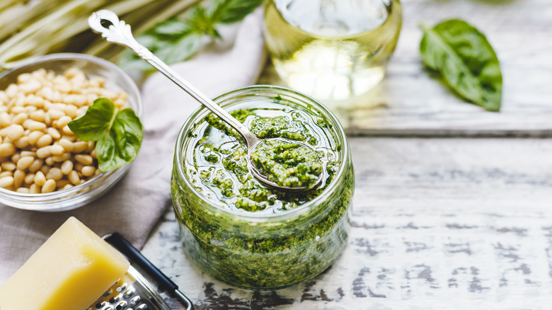 pesto in a jar