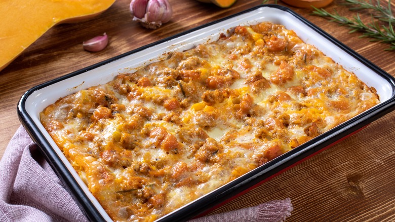 Casserole in baking pan