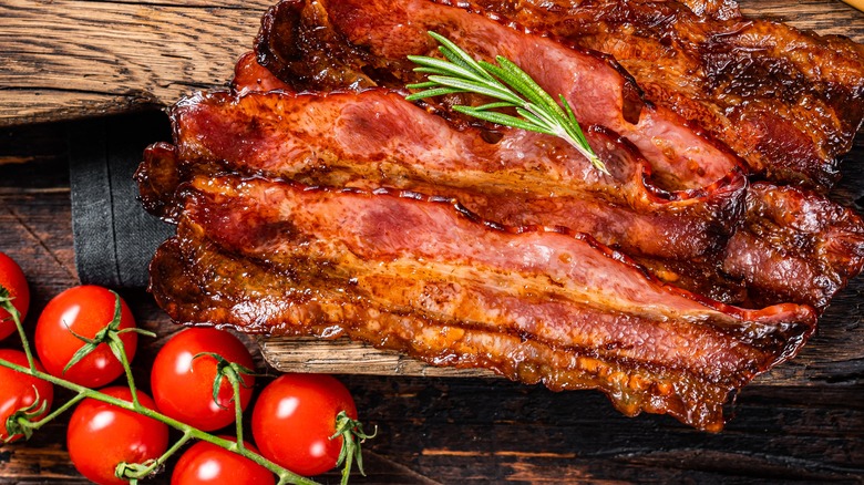 Bacon on a cutting board