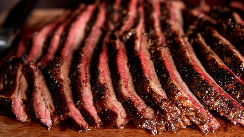 sliced barbecue brisket