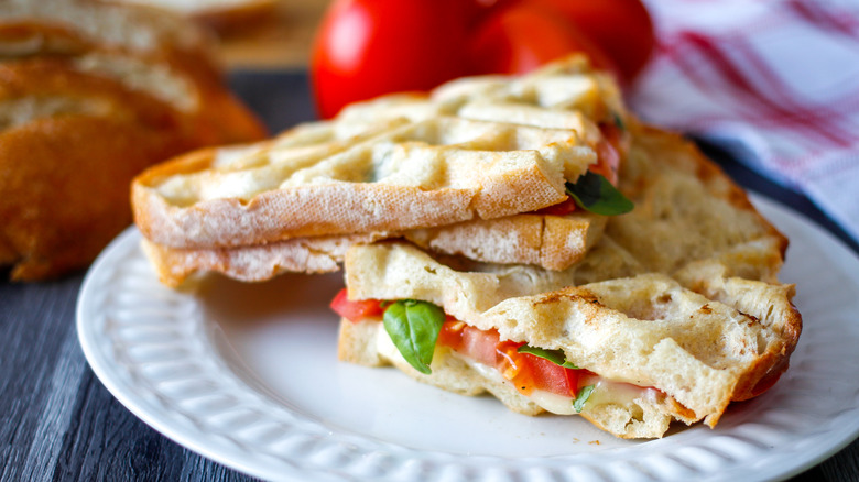 Waffle Caprese paninis