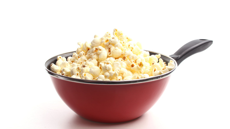 popcorn in a red wok