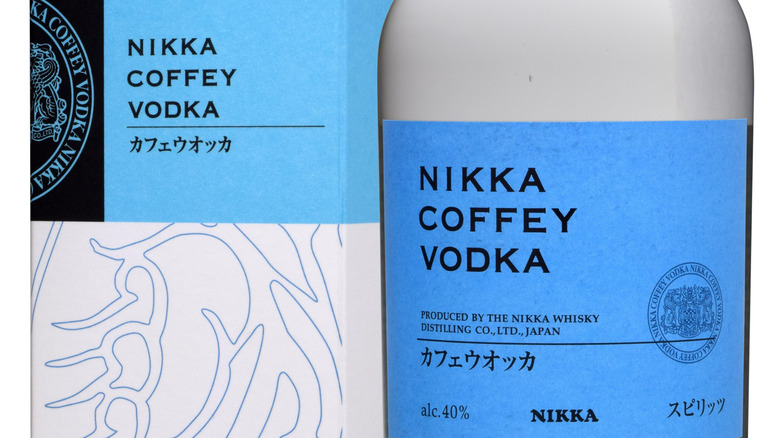 Nikka vodka bottle and box