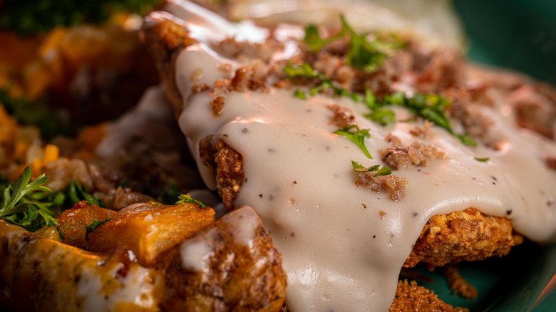 chicken-fried steak with gravy