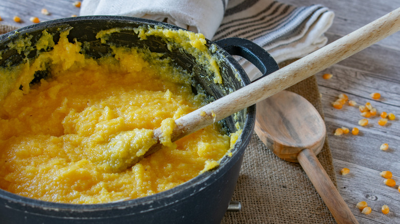 polenta cooking