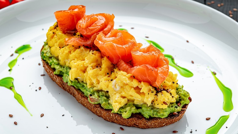 avocado toast scrambled eggs