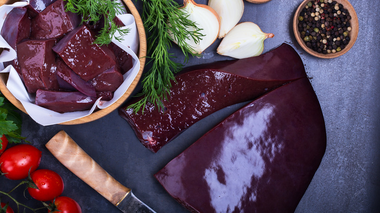 large piece of raw liver