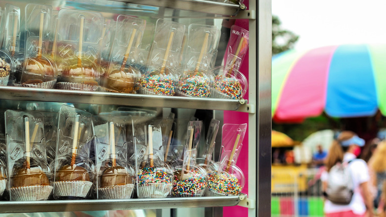 candy apples in refrigerator