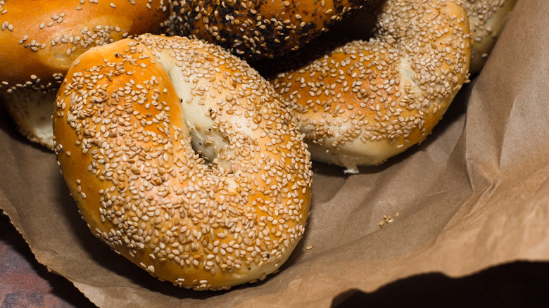 bagels in paper bag