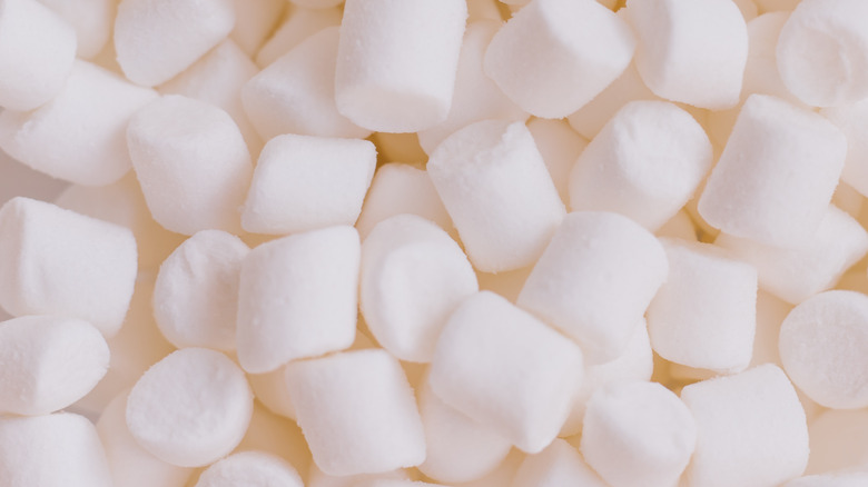 Close-up of mini marshmallows
