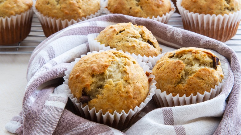 Muffins in basket