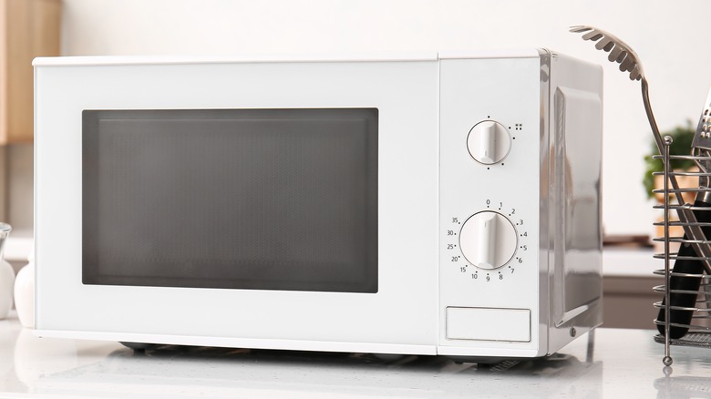 microwave on counter