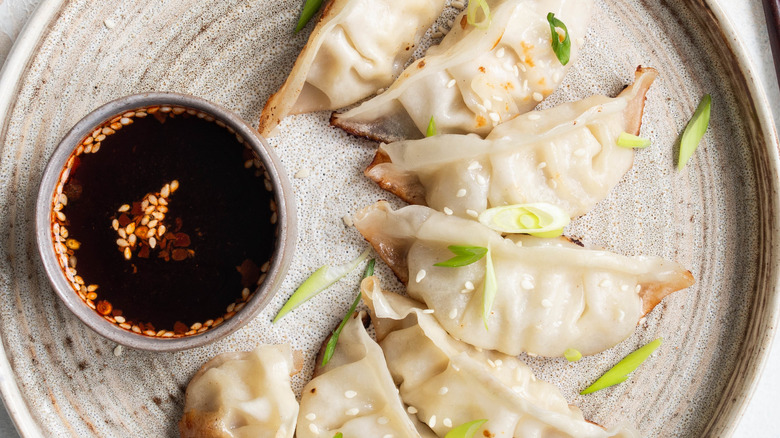 Dumplings on plate