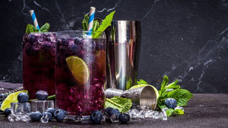 Berry lime mojito cocktail