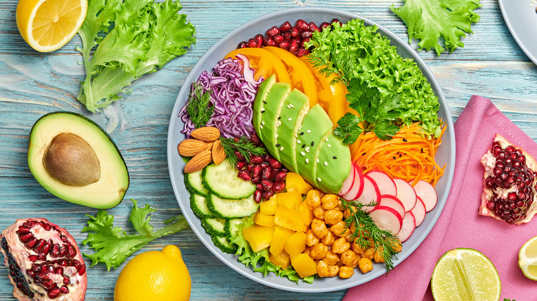Vegan rainbow salad