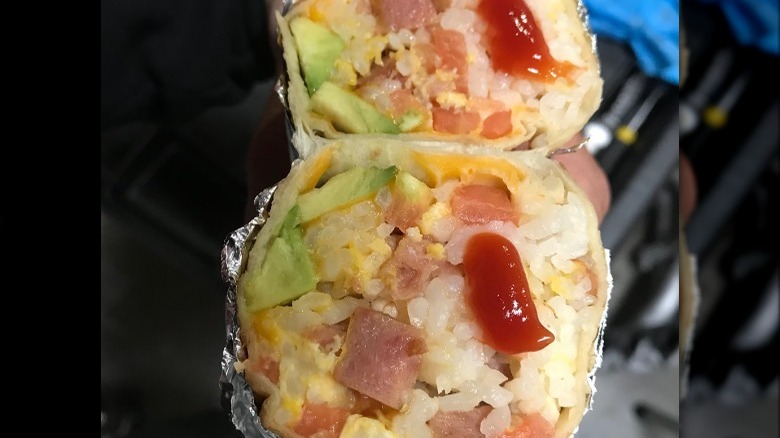 breakfast burrito with SPAM