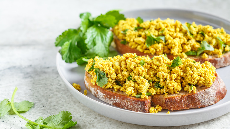 Tofu scramble on toast