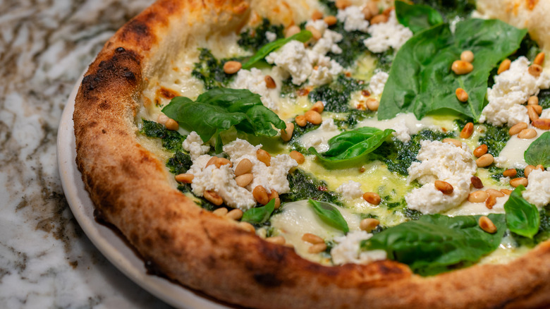 Spinach ricotta pizza