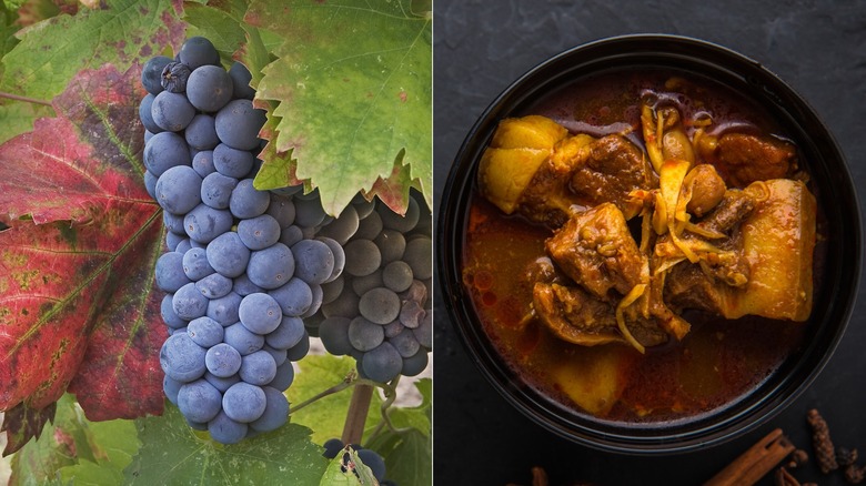 Zinfandel grapes and Hanglay curry