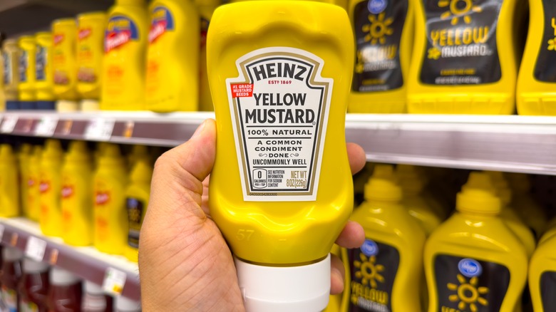 Heinz yellow mustard condiment bottle