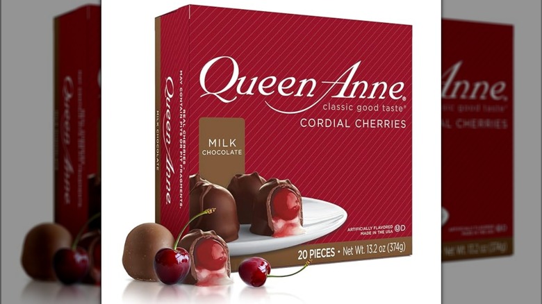A box of Queen Anne Cordial Cherries