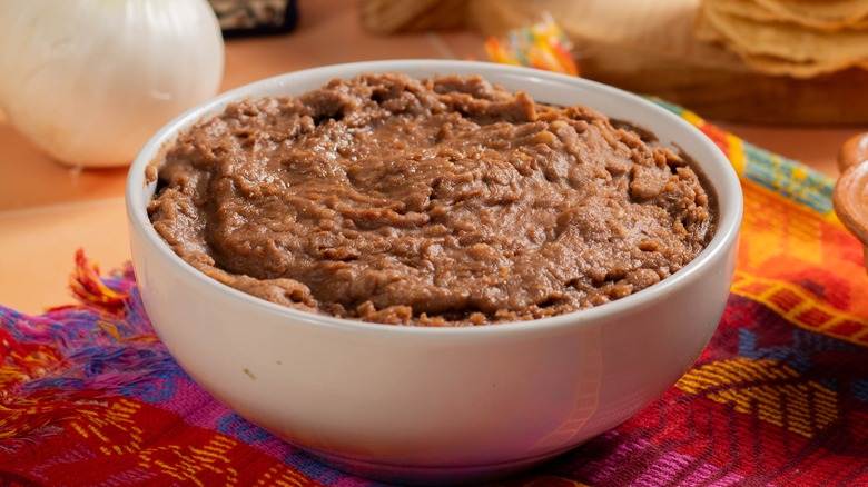 bowl of refried beans