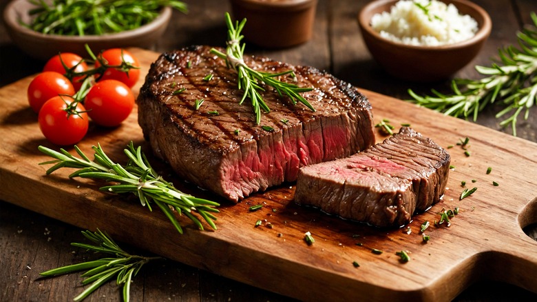 steak on a cutting board