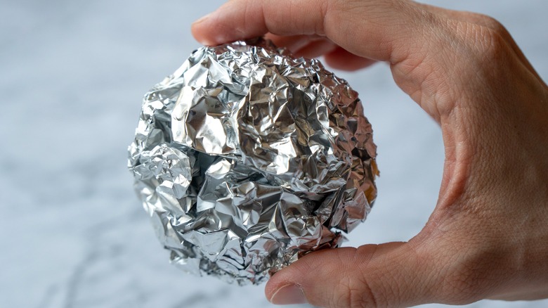 balled up aluminum foil