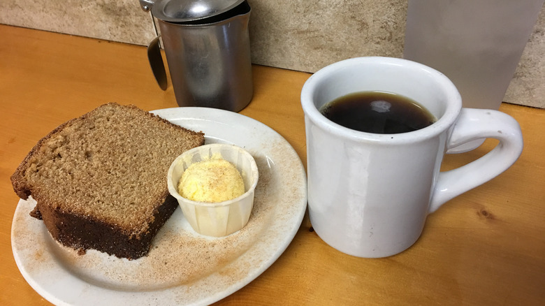 Friendship bread served with coffee