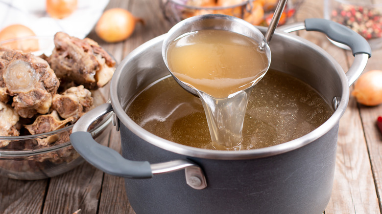 Pot of bone broth