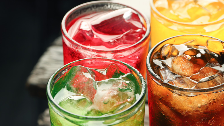 Sodas in glasses