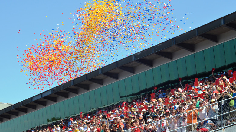 Indianapolis Speedway race balloons crowd