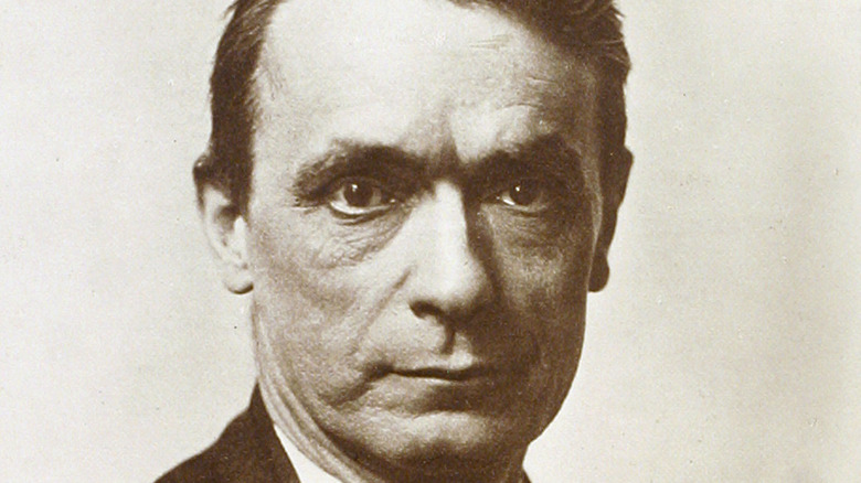 Rudolph Steiner looking into camera