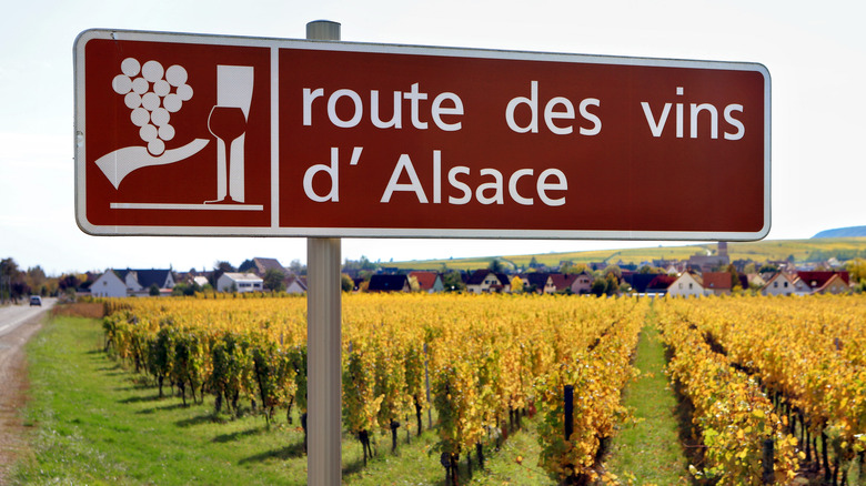 Alsace wine region sign