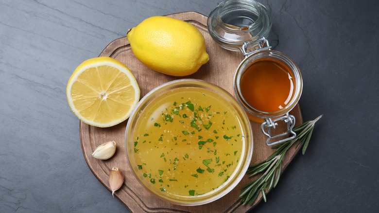 Salad dressing in small bowl