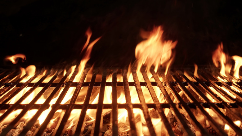 Fiery grill plates.