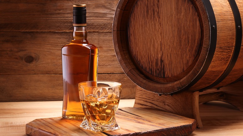 Bottle and glass of whiskey